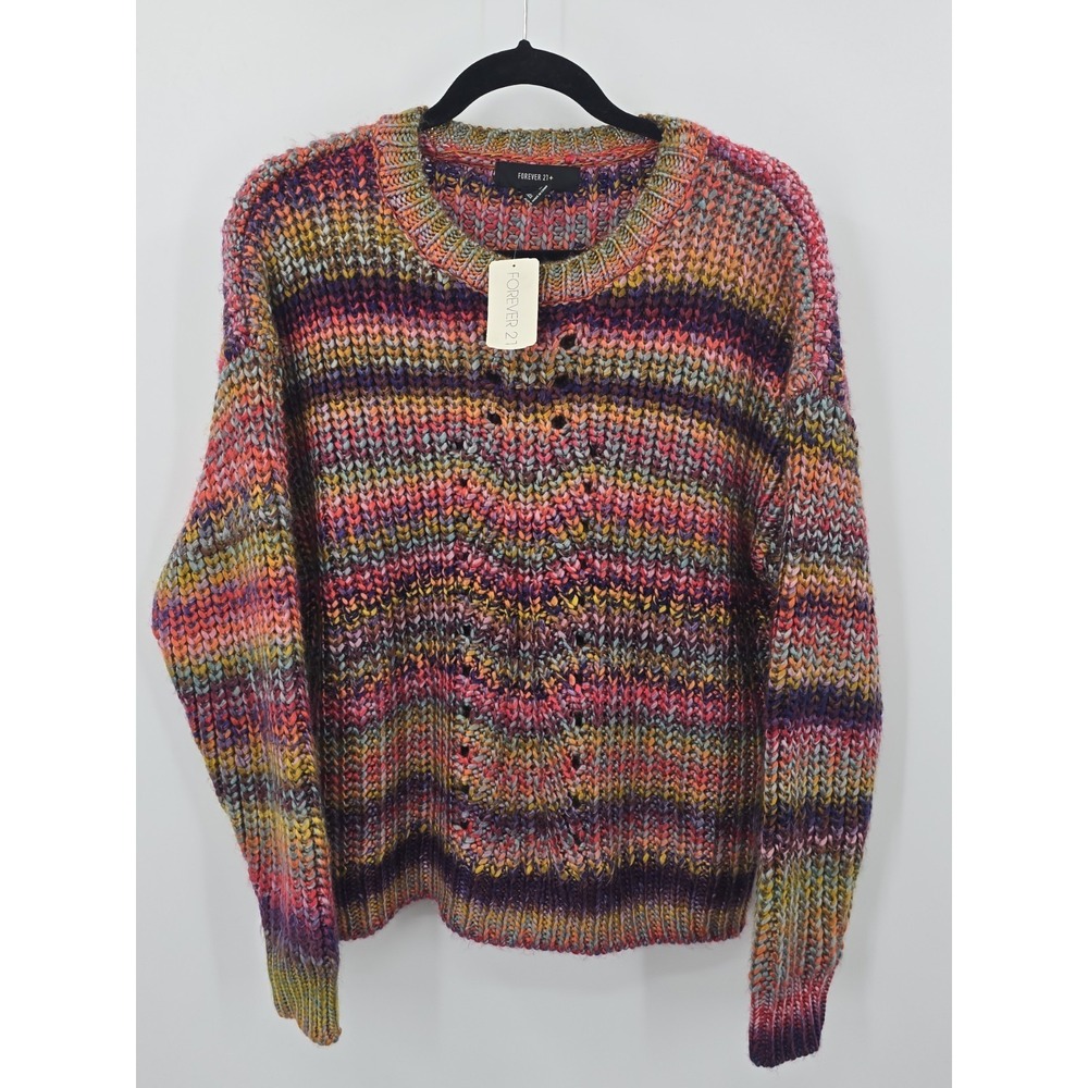 Forever 21 Sweater‎ Women 1X Mohair Blen Multicolor Super Soft
